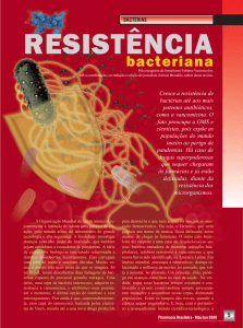 Resistência bacteriana - BACTÉRIAS
