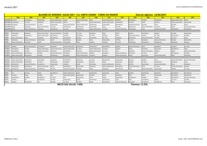 Horário 2017 QUADRO DE HORÁRIO AULAS 2017