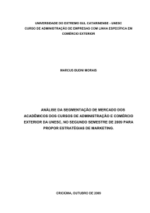 ANÁLISE DA SEGMENTAÇÃO DE MERCADO DOS ACADÊMICOS