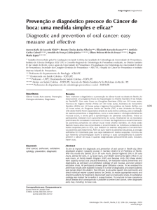 Prevenção e diagnóstico precoce do Câncer de boca