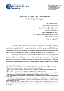 Documento de posição sobre a tríplice epidemia de Zika