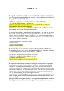 GABARITO 1º A 1 - Segundo o Ministério da Saúde, no documento