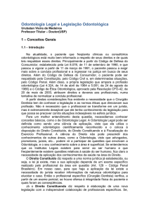 Odontologia Legal e Legislação Odontológica