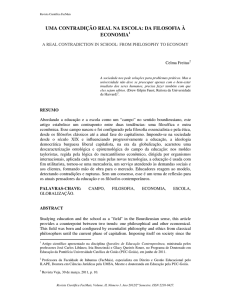 UMA CONTRADIÇÃO REAL NA ESCOLA: DA FILOSOFIA À