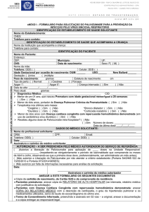 ANEXO I - Formulário para solicitação do palivizumabe para a