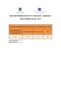 BOLETIM EPIDEMIOLÓGICO Nº 01 VÍRUS ZIKA – SEMANA 01