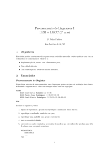 Processamento de Linguagens I LESI + LMCC (3o ano)