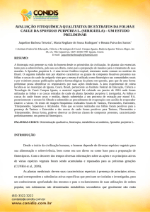 avaliação fitoquímica qualitativa de extratos da