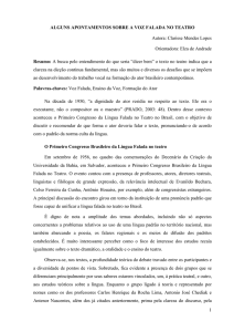 1 ALGUNS APONTAMENTOS SOBRE A VOZ FALADA NO TEATRO