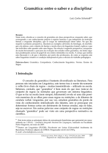 Gramática: entre o saber e a disciplina (PDF Available)