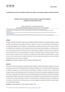 Avaliação do bem-‐estar de cuidadores familiares de