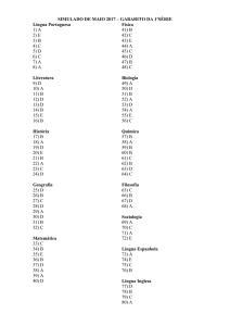 SIMULADO DE MAIO 2017 – GABARITO DA 1ªSÉRIE Língua