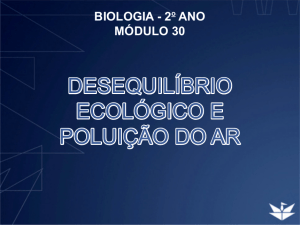 DESEQUILÍBRIO ECOLÓGICO E POLUIÇÃO DO AR