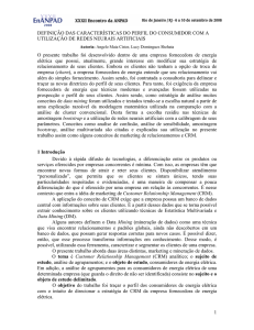 1 DEFINIÇÃO DAS CARACTERÍSTICAS DO PERFIL DO