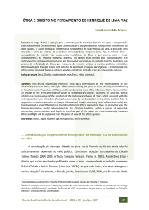 ÉTICA E DIREITO NO PENSAMENTO DE HENRIQUE DE LIMA VAZ