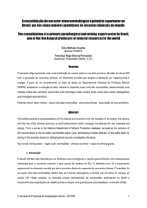 A consolidação de um setor minerometalúrgico e primário