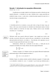 Secção 1. Introdução às equações diferenciais - MTM