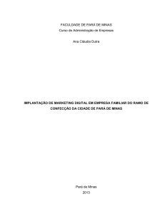 FACULDADE DE PARÁ DE MINAS Curso de Administração de