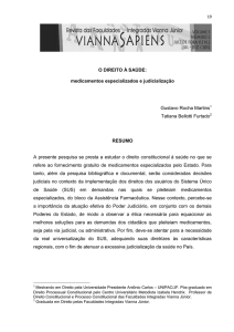 O DIREITO À SAÚDE: medicamentos especializados e