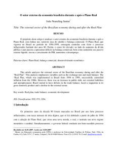 O setor externo da economia brasileira durante e após o Plano Real