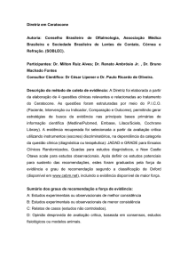 Diretriz em Ceratocone Autoria: Conselho Brasileiro de Oftalmologia