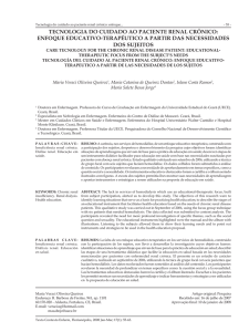 tecnologia do cuidado ao paciente renal crônico