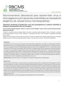 Monitoramento laboratorial para epstein-barr vírus e