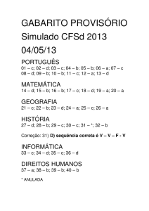 GABARITO PROVISÓRIO Simulado CFSd 2013 04/05/13