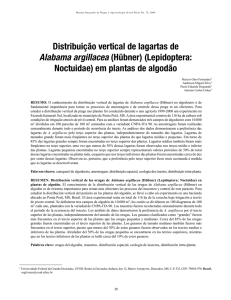 Distribuição vertical de lagartas de Alabama argillacea (Hübner