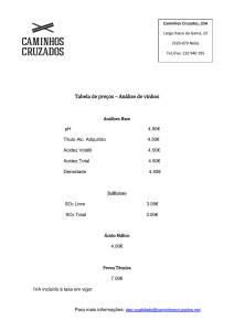 Tabela de preços – Análise de vinhos