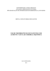 uso de trombolíticos em pacientes com acidente vascular cerebral