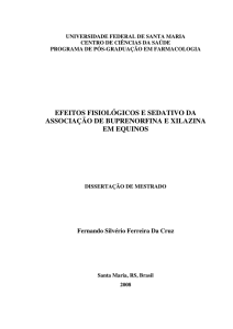 efeitos fisiológicos e sedativo da associação de buprenorfina e