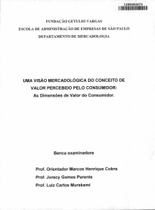 UMA VISÃO MERCADOLÓGICA DO CONCEITO DE VALOR