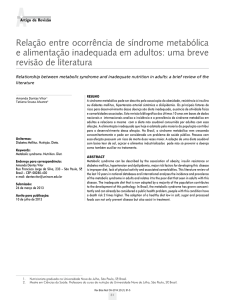 Relação entre ocorrência de síndrome metabólica e alimentação