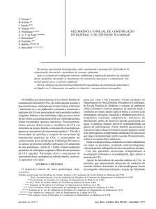 recorrência familial de comunicação interatrial e de estenose