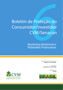 Boletim de proteção ao Consumidor/Investidor CVM/Senacon