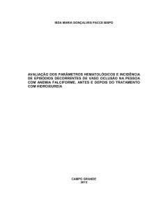 avaliação dos parâmetros hematológicos e