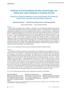 Avaliação da fitorremediação de solos contaminados com metais