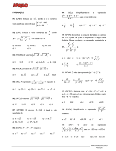FATORAÇÃO 01) (UFSC) Calcule ( a b
