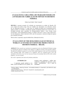 avaliação da carga física de trabalho exigida em atividades