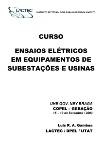 curso ensaios elétricos em equipamentos de