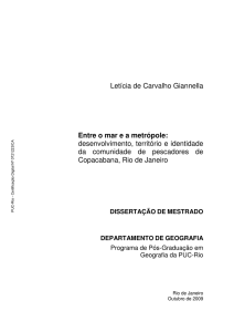 Letícia de Carvalho Giannella Entre o mar e a metrópole