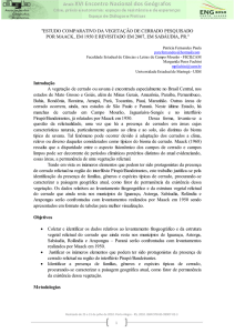 estudo comparativo da vegetação de cerrado pesquisado por