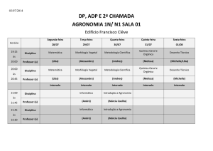 DP, ADP E 2ª CHAMADA AGRONOMIA 1N/ N1 SALA 01