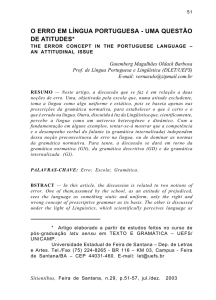 o erro em língua portuguesa - uma questão de atitudes