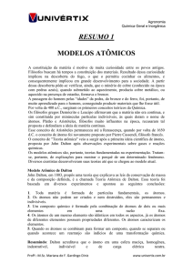 resumo 1 modelos atômicos - Webgiz