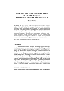 GRAMÁTICA OPERATÓRIA E ENSINO DO LÉXICO EM LÍNGUA