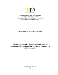 Estudo etnobotânico de plantas medicinais na comunidade Caiana