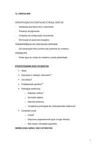 13. CRISTALINO OPACIFICAÇÃO DO CRISTALINO É RESULTADO