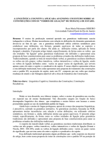 a linguística cognitiva aplicada ao ensino: um estudo sobre as